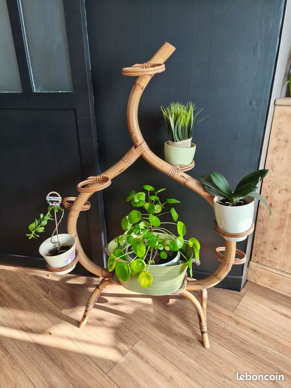 Mudeela Lot de 2 supports de plantes en bambou pour plantes d'intérieur
