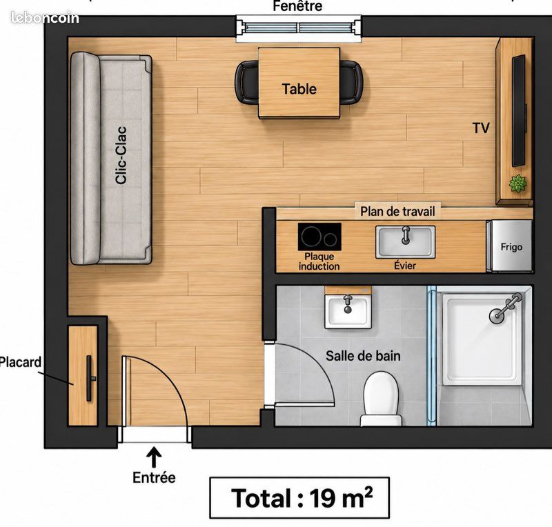 Appartement 1 pièce 19 m² · à Annonay · 19 m² · 250 €/mois
