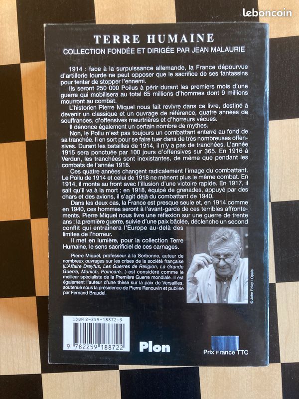 Livre Les Poilus - Pierre Miquel (Plon / Terre Humaine) - TBE (image 4)