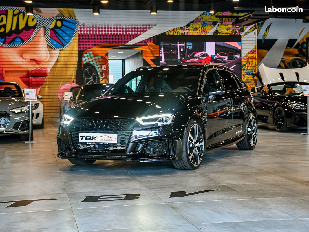 Audi RS3 2.5 TFSI 400 CH QUATTRO NOIR PANTHERE PACK RS DESIGN MATRIX BEAM HIFI B&O ACC ECHAPP RS SIEGES RS DIAMANTÉS CAMERA (image 1)