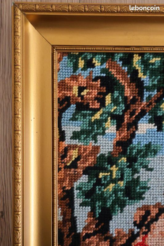 Carte de tarot, écusson brodé fait main de la grande prêtresse