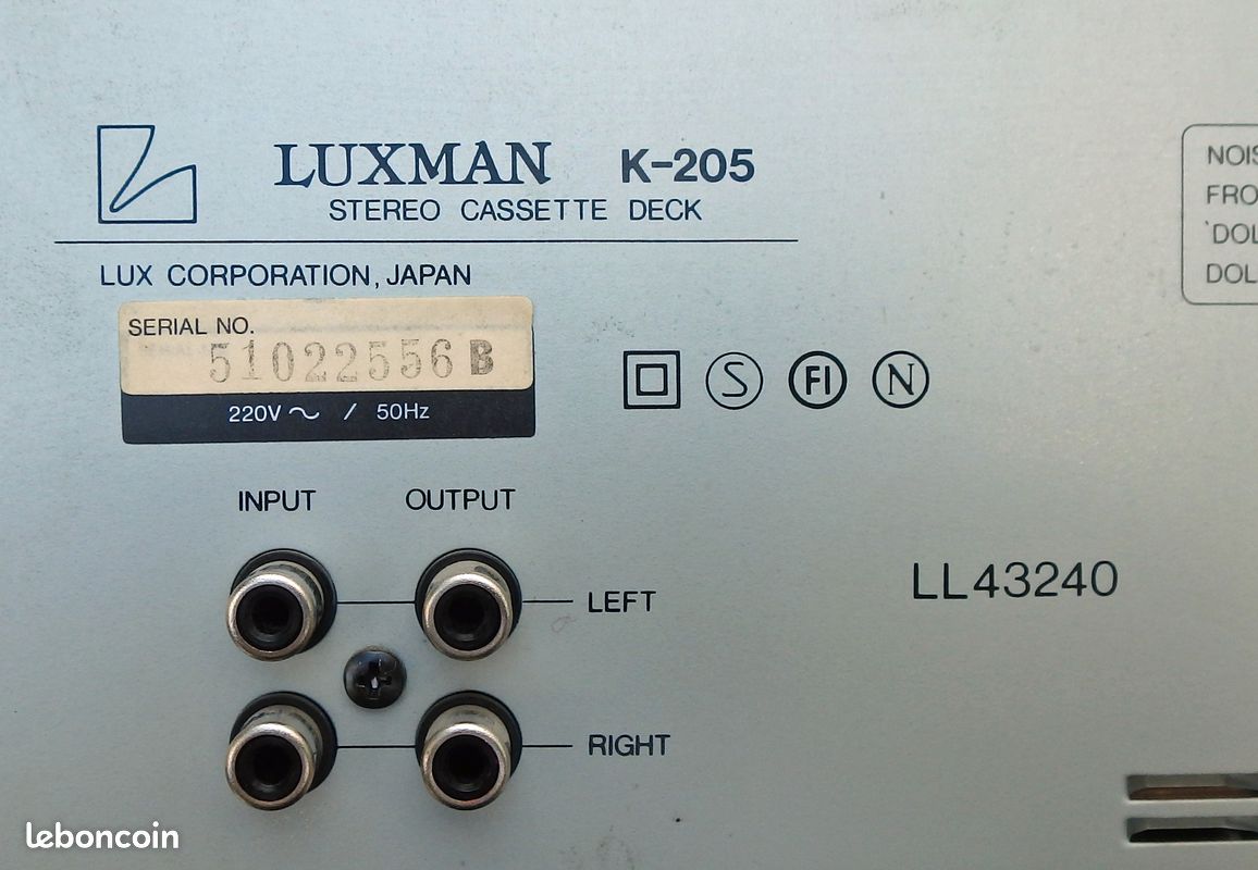 Lecteur K7 Luxman stéréo K-205 (image 2)