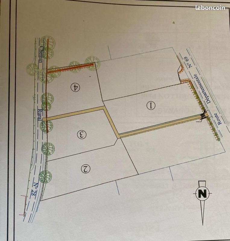 Terrain à bâtir de 1050 m² – Grand-Fougeray (35 9390) · 105 000 €