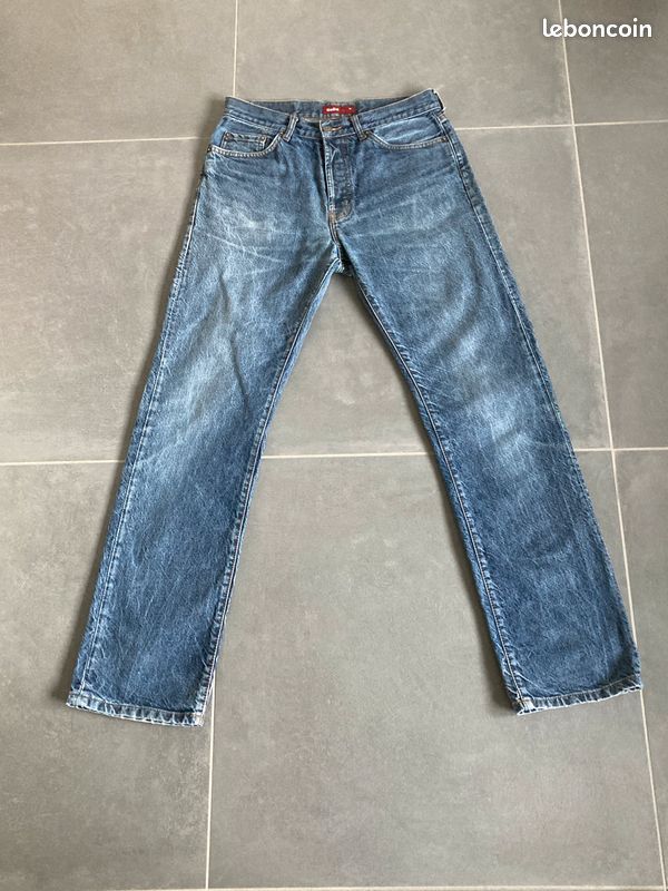 Jean Homme Celio Taille 40 (W30/L30) Bleu Coupe Droite - Occasion Très Bon état