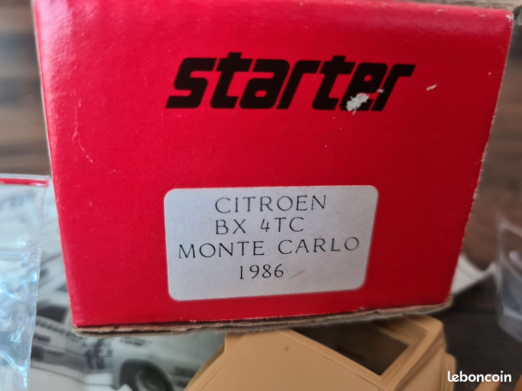 Starter France Citroën BX 4TC #15 – Rallye Monte Carlo 1986 – Échelle 1:43 – Andruet & Peuvergne – Kit Monté Et Peint (collection)