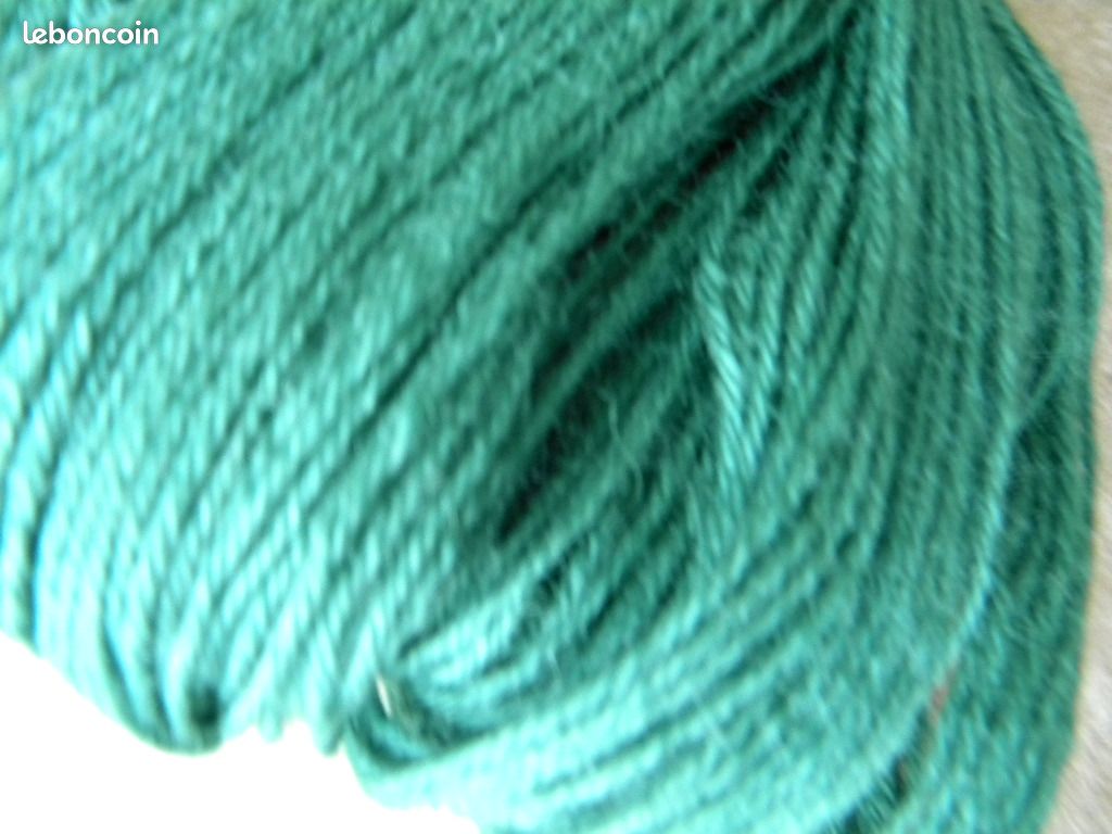 Lot de Laine à tricoter 900gr shetland vert (image 4)