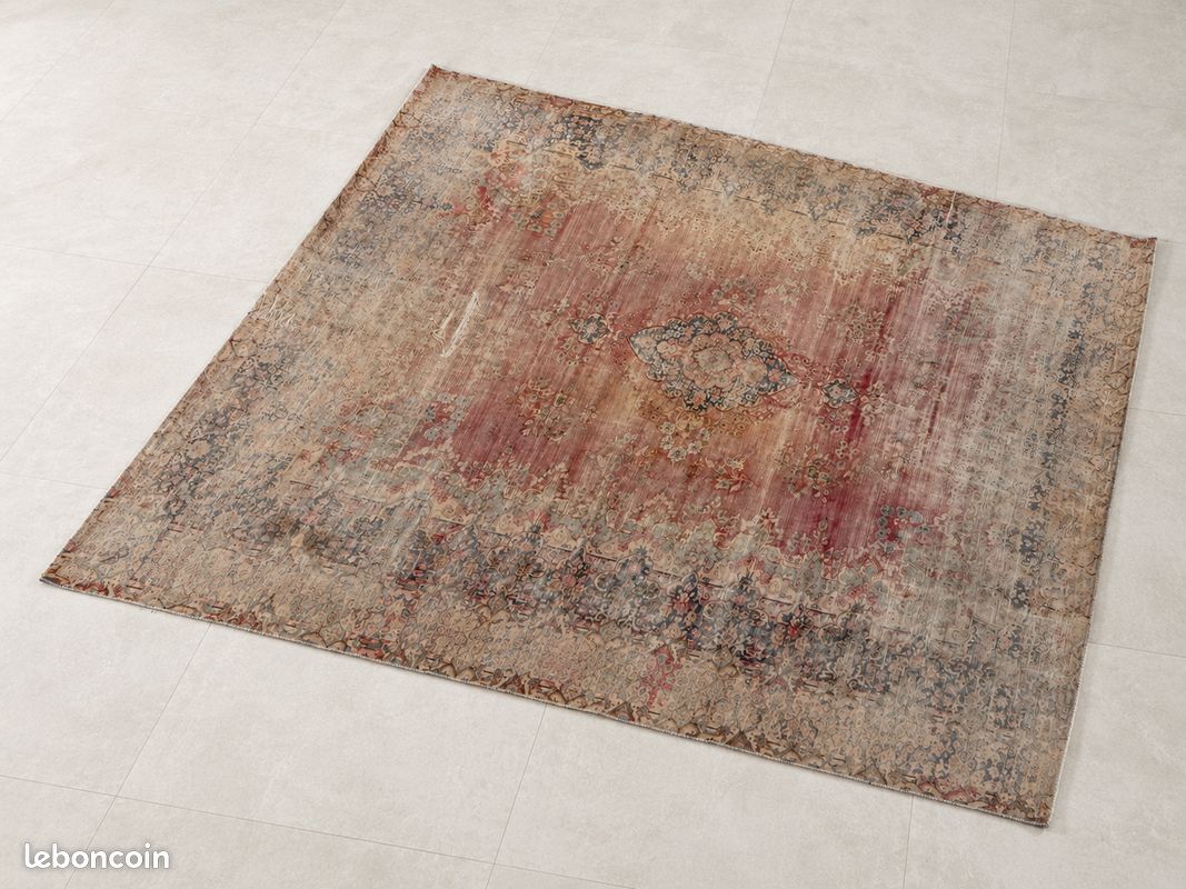 Grand tapis ancien style persan 495 x 292 cm – très patiné (image 5)