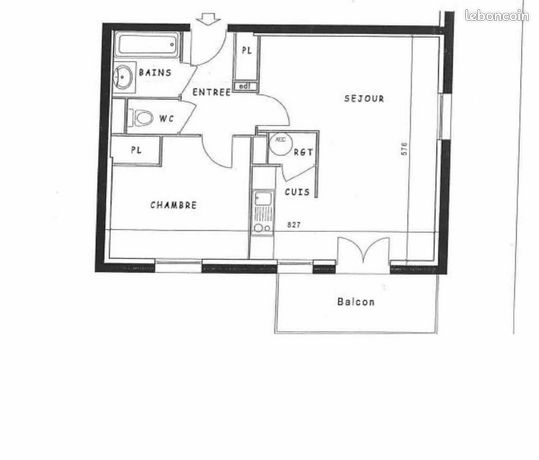Appartement 2 pièces 46 m²