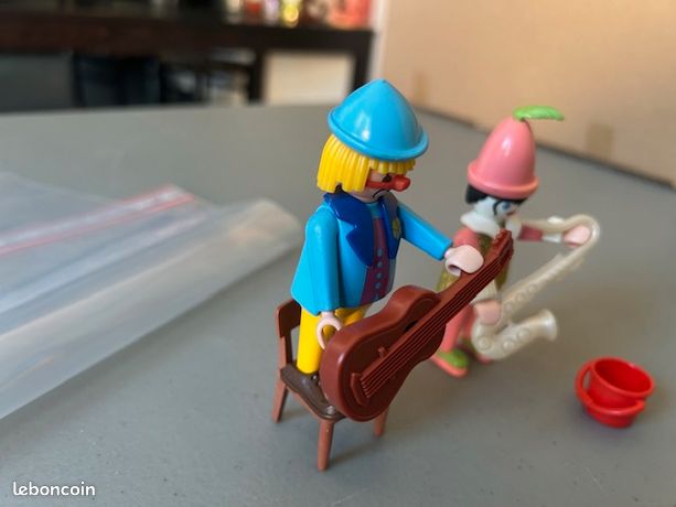 Playmobil 3392 Cirque Vintage De 1991 - 2 Clowns Musiciens, Boîte D'origine