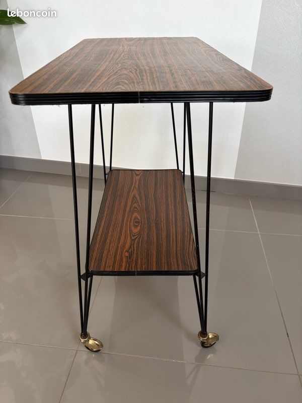 Desserte / Table d'appoint sur roulettes - Style vintage (image 6)