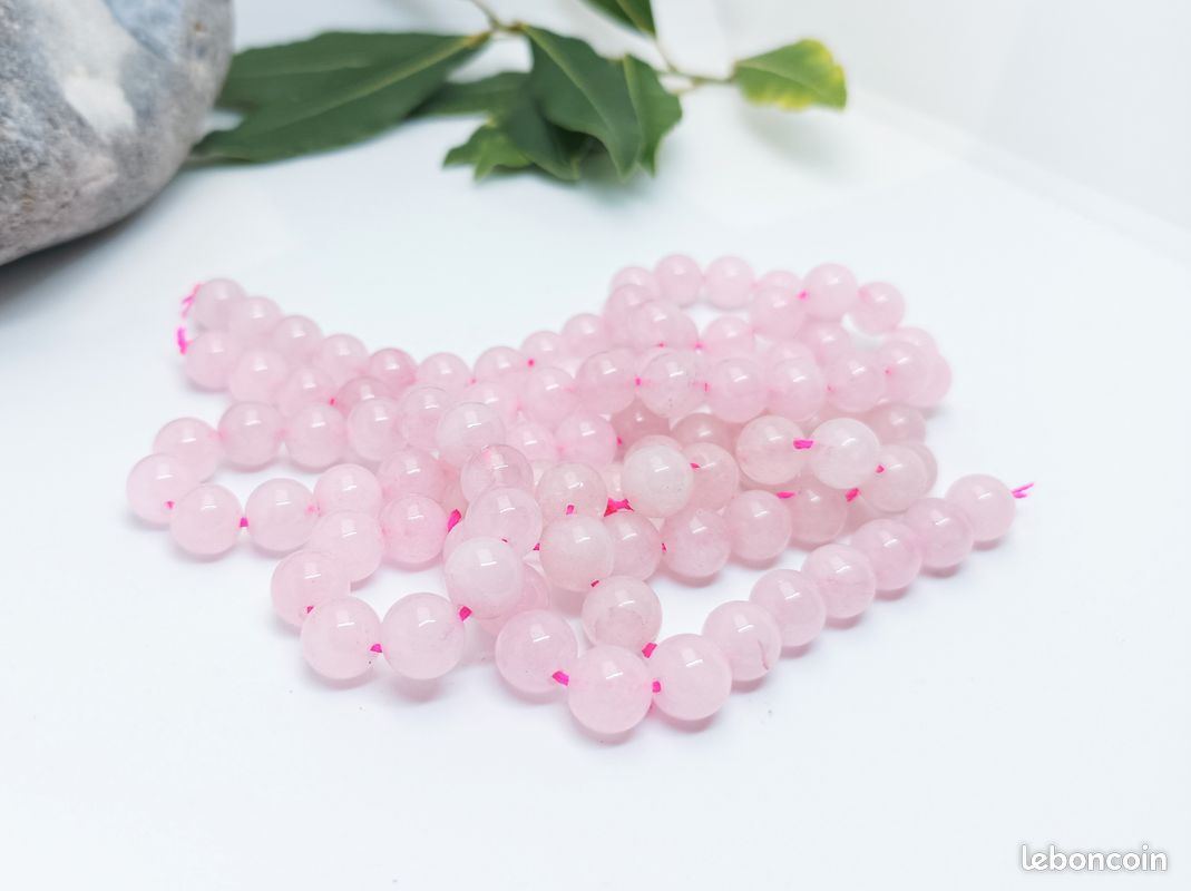 90 perles 8mm en quartz rose naturel (image 3)