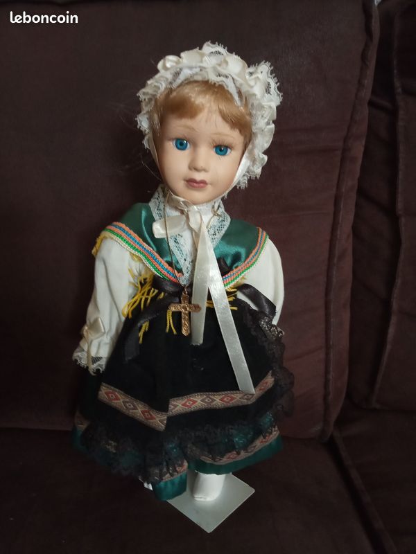 Jolie Poupée De Collection En Porcelaine - Taille 50, Modèle Ancien Vintage