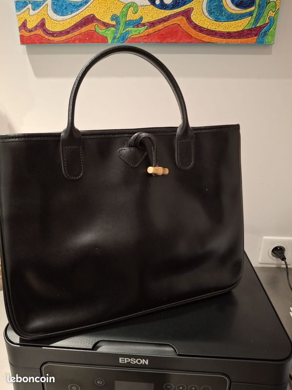 Sac en cuir noir Modèle vintage 