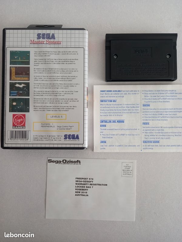 Flyer Sega Master System – Formulaire D'inscription Masters Club, PAL FR, Original