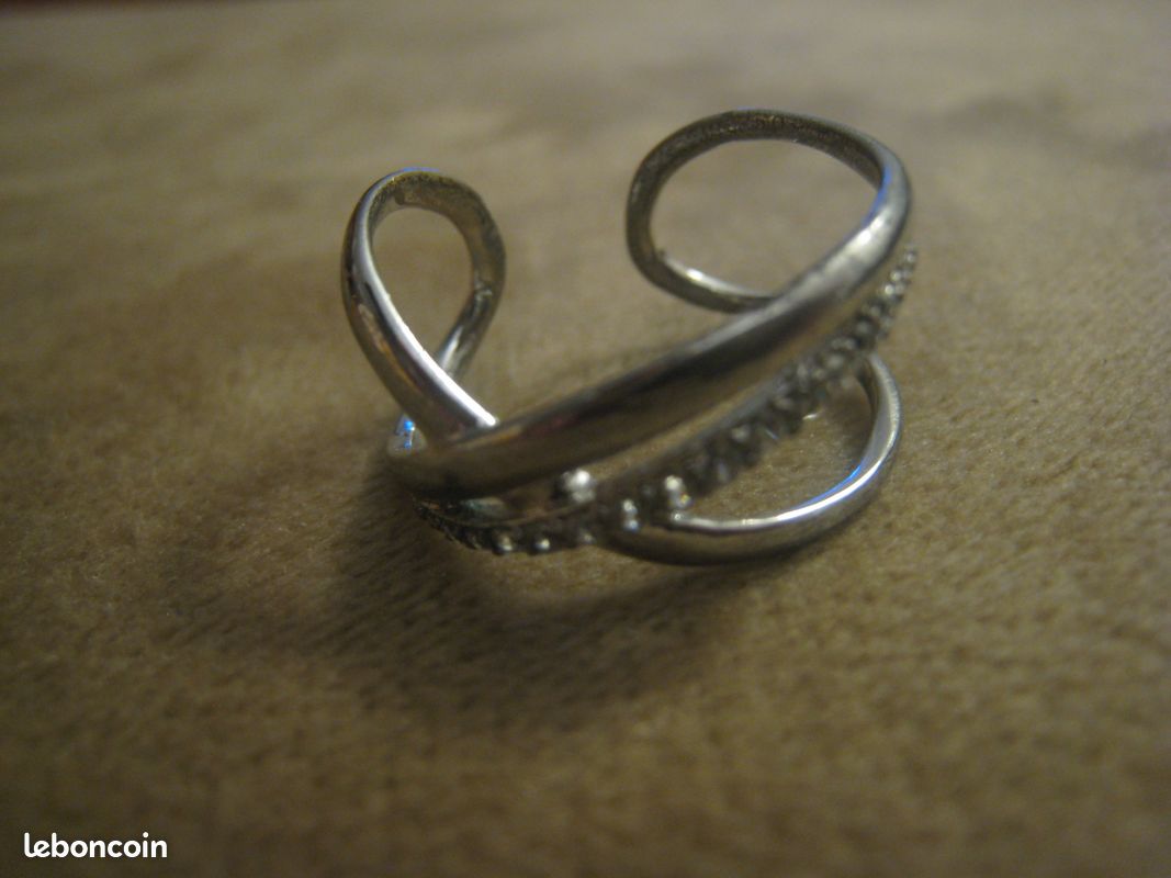 Bague Ancienne En Métal Argenté - Début 1900 - Bijou Vintage, Authentique