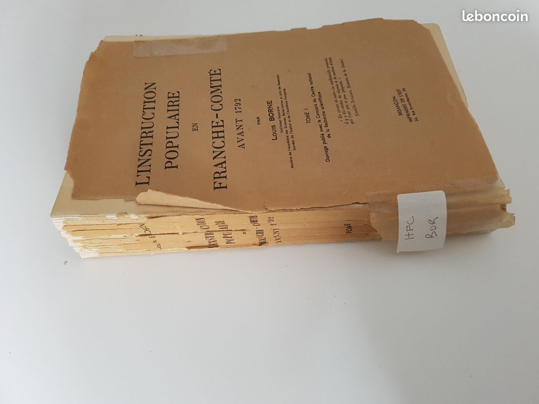 L'instruction Populaire En Franche-Comté Avant 1792. Tome I & 2 (image 3)