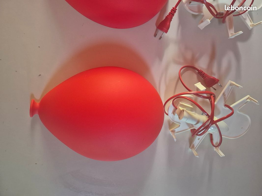 Lot de 3 luminaires applique ballon rouge ikea dromminge année 90 vintage (image 6)