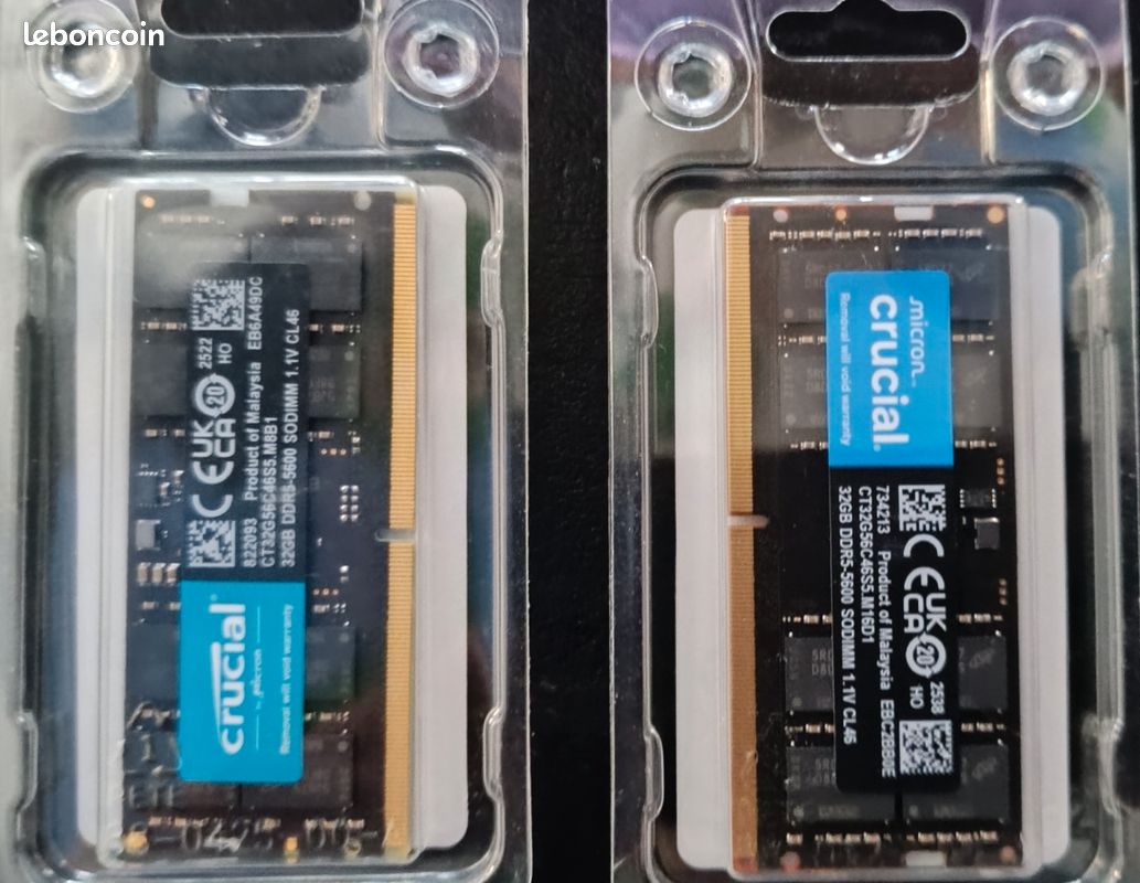 Crucial DDR5 SODIMM So-Dimm 5600 MHz 64 go kit (2x 32 go) (image 2)