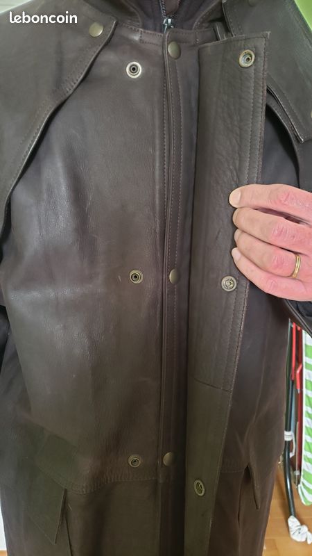 Maxi manteau super long en cuir homme style Matrix en agneau noir modèle Myrialo