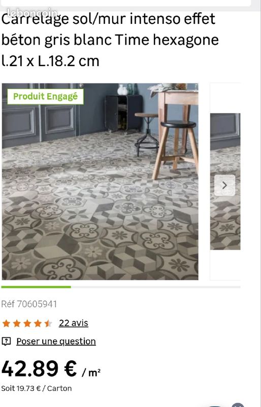 Carrelage effet carreaux de ciment (image 1)