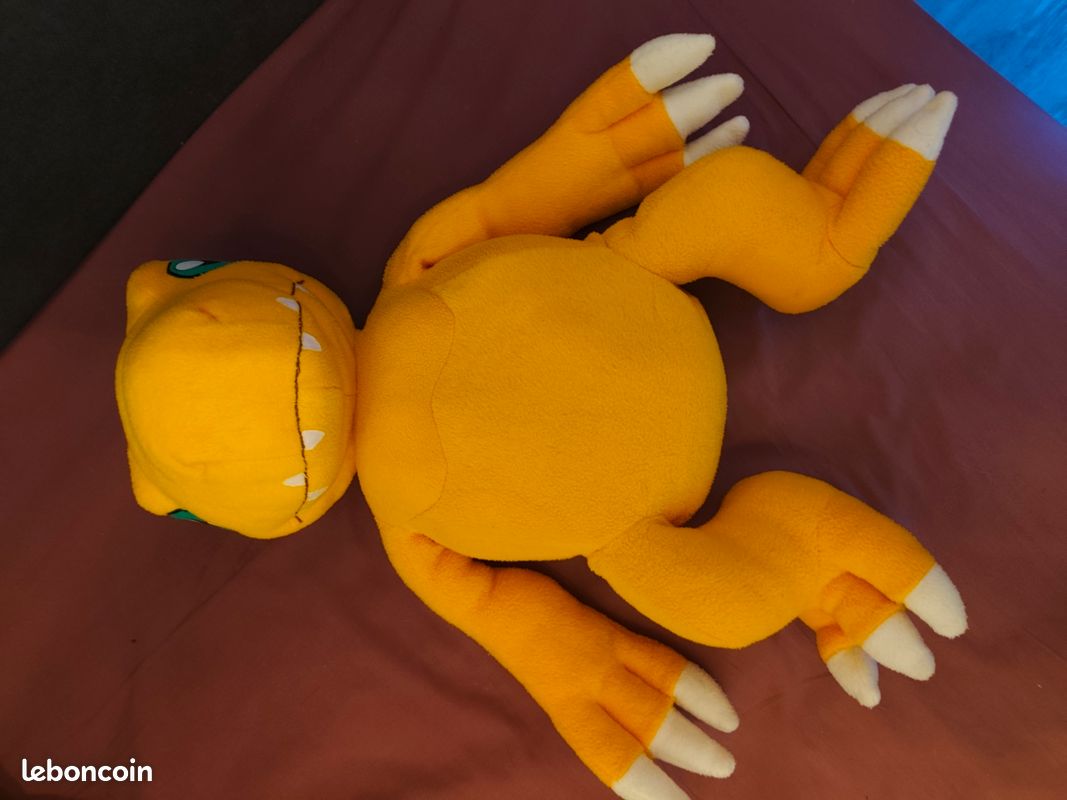 Peluche Ventouse Digimon Gabumon Vintage 2000 - 24 Cm, Neuve Sur Son Carton D'origine