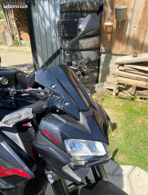 Bulle Moto Aluminium Pour Kawasaki Z400/Z-400 ER400D 2019-2023 – Saute-vent Court, Look Agressif – Kit Fixation Inclus, Montage Facile – Noire Anodisée
