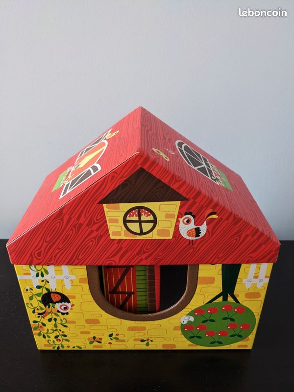 Jeu ferme empilable en carton avec figurines en bois (image 3)