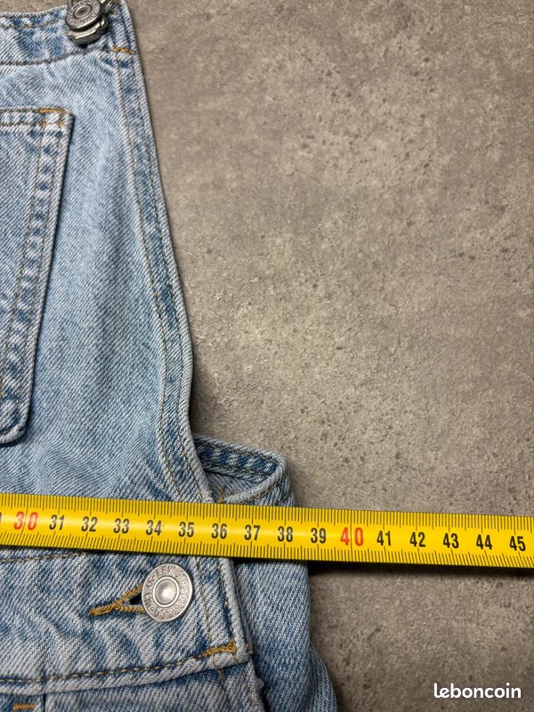 Salopette Levi’s vintage large carpenter trouée denim bleu clair workwear | Taille XS #SLCM236 (image 6)