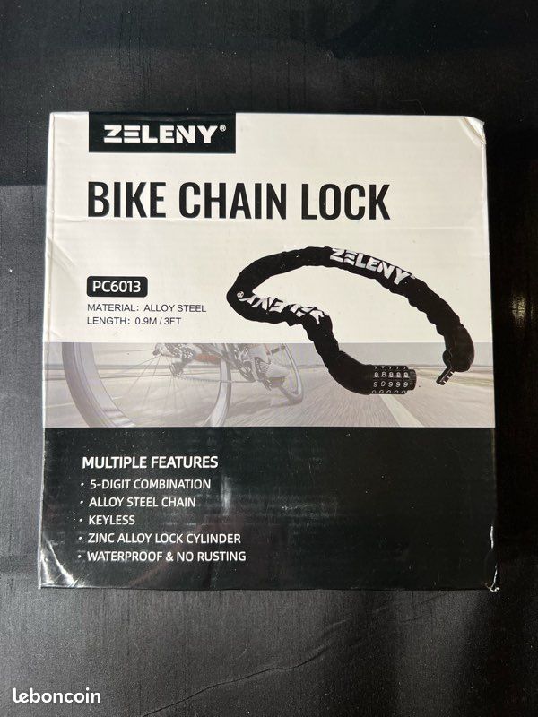 WANLIAN Cadenas Chaîne Sécurisée 80cm - Antivol Vélo/Moto Renforcé En