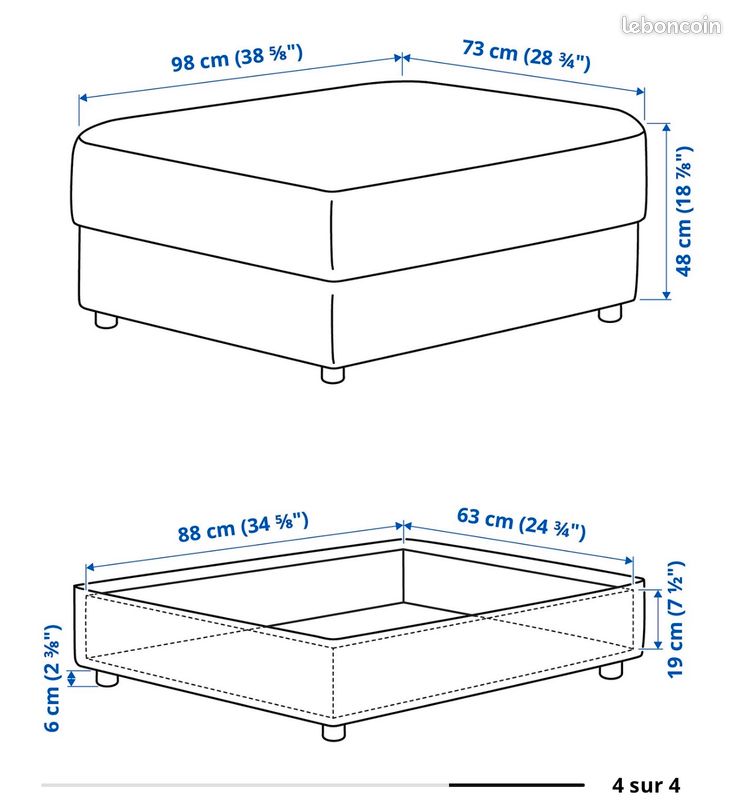 Coffre, repose pied, IKEA (image 3)