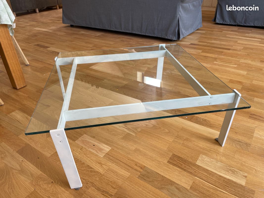 Table basse verre/metal design années 70s (image 3)