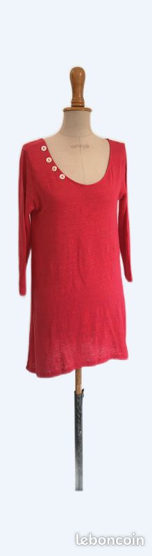 Taille 38 fr 100% lin jolie tunique rose framboise jamais portée GOzé (image 1)