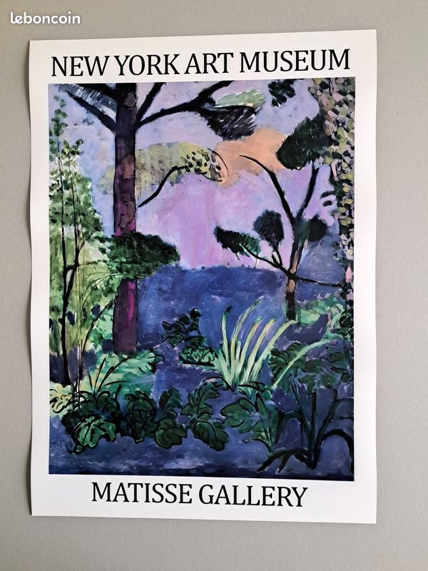 Paysage à Collioure, Henri Matisse Fauvisme Affiche Peinture Décorative Abstrait Rétro Toile Art Mur pour Décor de Bureau à Domicile 50x65cm Cadre intérieur