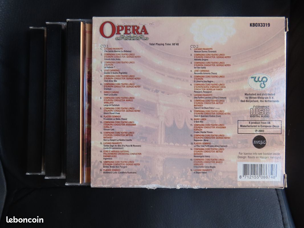 Coffret de 3 CD des grands airs d'opéra avec Pavarotti, Carreras, Domingo, Caruso, Lanza... (image 2)
