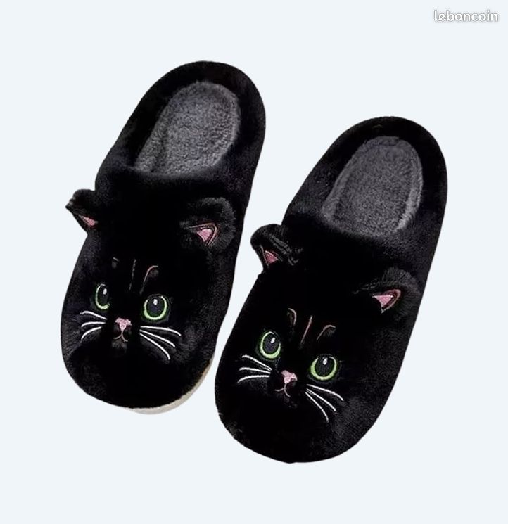 Chaussons Chat Pantoufles Chaton Paire Fourrure Confortable