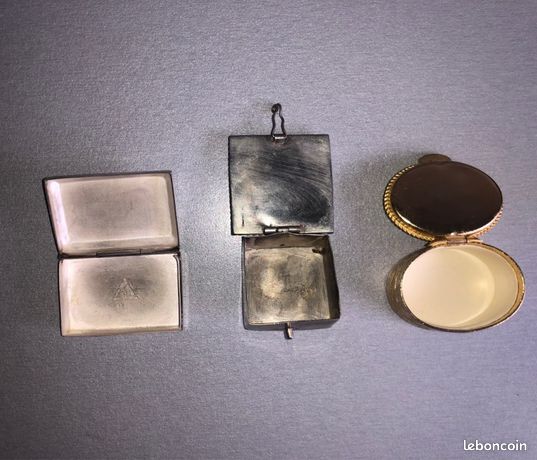 Petite Boîte à Pilule Vintage En Argent - Neuf En Emballage, Sans Marque