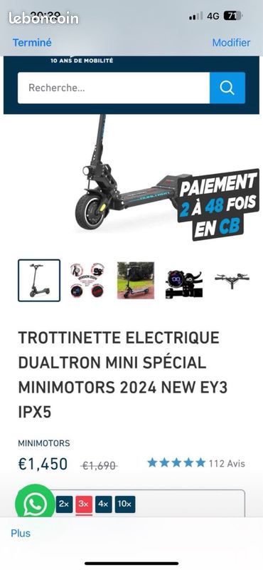 Trottinette électrique Dualtron Mini Special Minimotors 2024 NEW