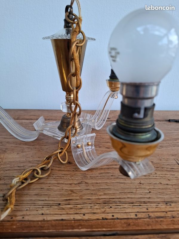 Lustre ancien année 70 en plastique transparent (image 3)