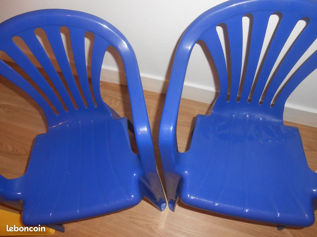 Lot 4 chaises (2 jaunes et 2 bleues), BE ou par lot de 2 (image 3)