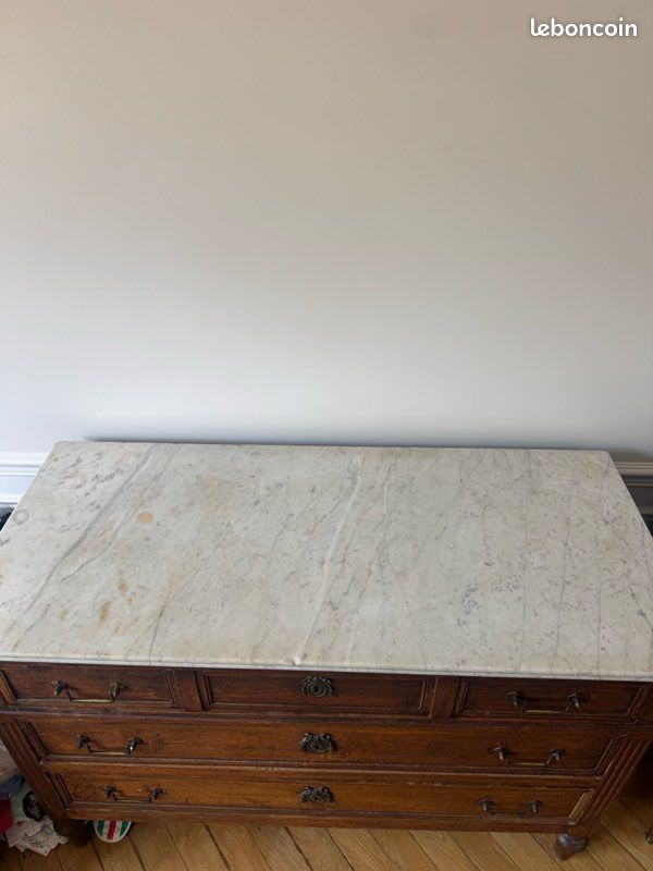 Commode — époque Restauration, marbre blanc (image 2)