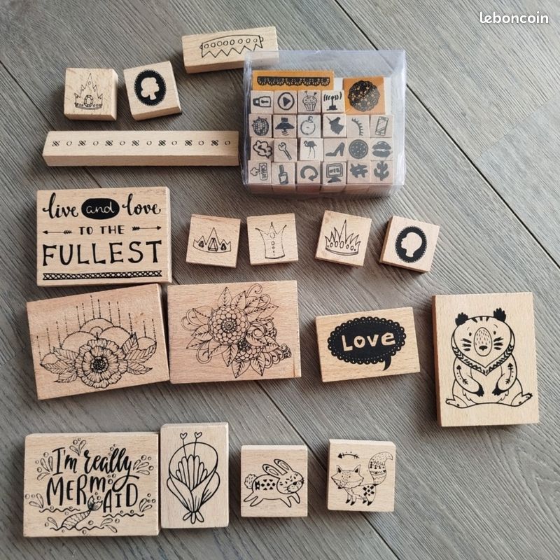 Tampons scrapbooking loisirs créatifs bois (image 1)