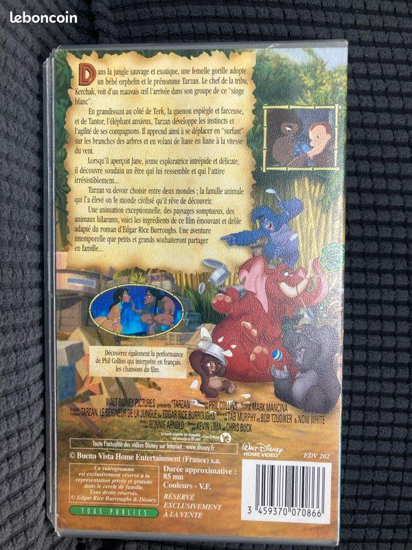 Cassette vidéo dessin animé Walt Disney (image 2)