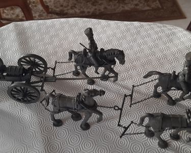 Figurine Étain Du Prince - Canon De Gribeauval Avec Attelage - Premier Empire