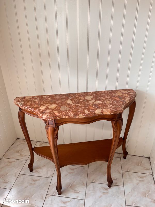 Console bois et marbre (image 1)