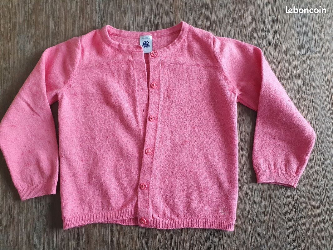 Gilet rose 3/4ans Petit Bateau (image 1)