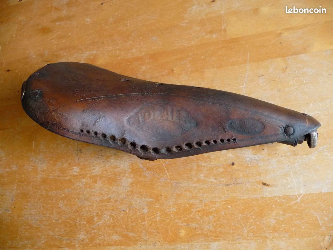 SELLE CUIR vélo années 1920 1930 avec potence décalée type course EUR 30,00 - FR