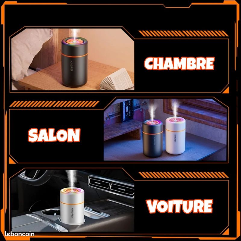 Humidificateur Brumisateur 280 Ml Portable - Pour Voiture, Chambre, Bureau, Avec Diffuseur Huiles Essentielles