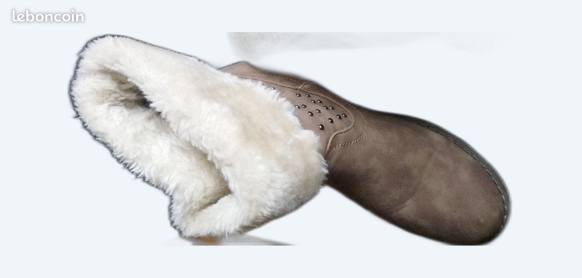 Bottines marron/beige T38 (image 1)
