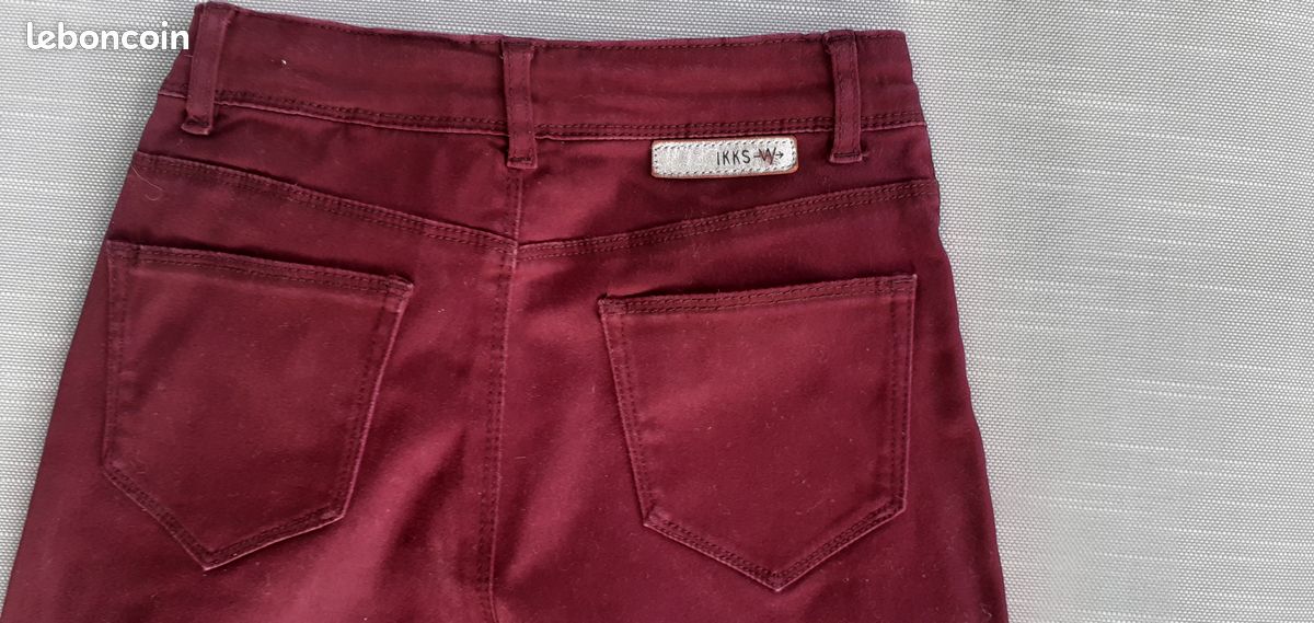 Pantalon Slim IKKS Fille 12 Ans - Rose, Coupe Ajustée, Très Bon état Occasion