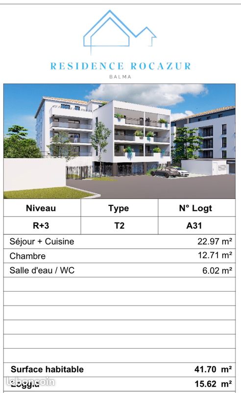 Appartement 2 pièces 42 m² · à Balma · 42 m² · 770 €/mois